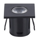 LED šviestuvas, kvadratinis, juodas, 1W, šilta balta šviesa