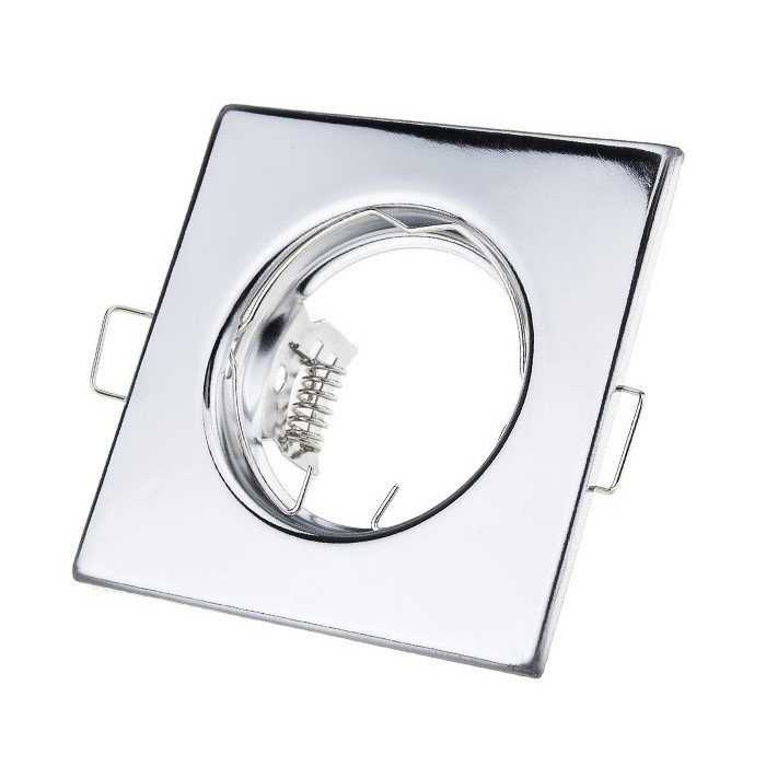 LED šviestuvo karkasas, kvadratinis, nereguliuojamas, chrominis, 2vnt./pak.