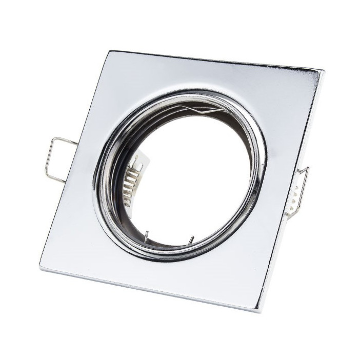 LED šviestuvo karkasas, kvadratinis, reguliuojamas, chrominis