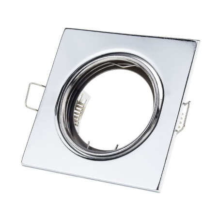 LED šviestuvo karkasas, kvadratinis, reguliuojamas, chrominis