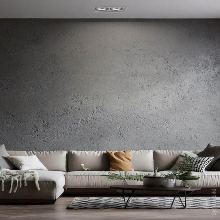 LED šviestuvas, stačiakampis, sidabrinis, reguliuojamas, 2 lizdai