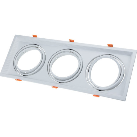 LED šviestuvas, stačiakampis, baltas, reguliuojamas, 3 lizdai