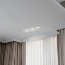 LED šviestuvas, stačiakampis, baltas, reguliuojamas, 3 lizdai