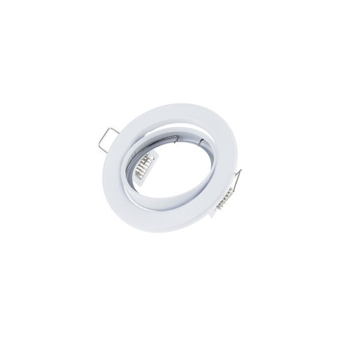 LED šviestuvo karkasas, apvalus, reguliuojamas, baltas