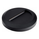 LED laiptų šviestuvas, apvalus, juodas, 2W, šilta balta šviesa