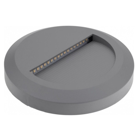 LED laiptų šviestuvas, apvalus, pilkas, 2W, šilta balta šviesa