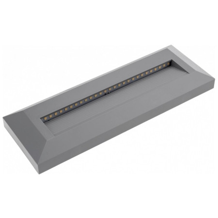 LED laiptų šviestuvas, stačiakampis, pilkas, 3W, šilta balta šviesa