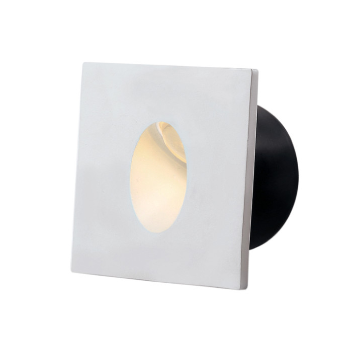 LED laiptų šviestuvas, kvadratinis, baltas, 3W, apskritimas, šilta balta šviesa