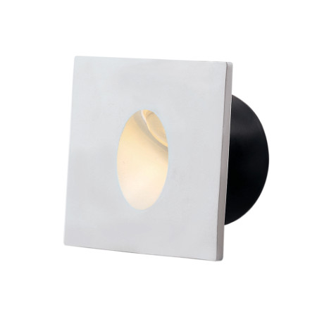 LED laiptų šviestuvas, kvadratinis, baltas, 3W, apskritimas, šilta balta šviesa