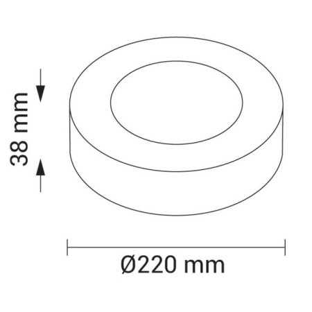 LED paviršinė panelė, apvali, 18W, šilta balta šviesa