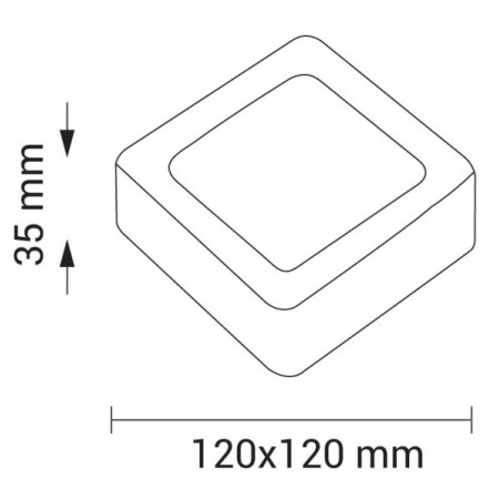LED paviršinė panelė, kvadratinė, 6W, šalta balta šviesa