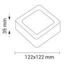 LED paviršinė panelė, kvadratinė, 6W, CCT šviesa