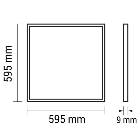 LED panelė, 60x60, 29W, su maitinimu, 135lm/W, neutrali balta šviesa