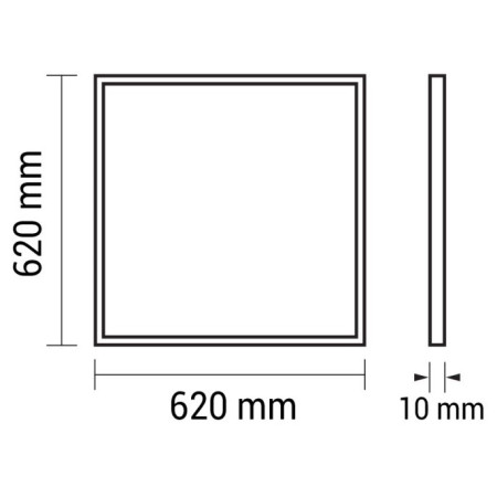 LED panelė, 62x62, 36W, nemirganti, šilta balta šviesa