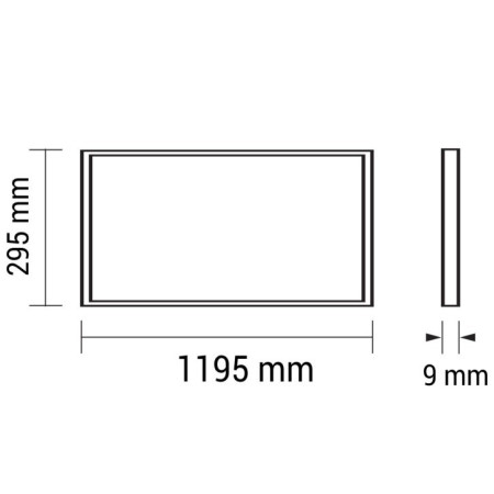 LED panelė, 120x30, 45W, nemirganti, 6vnt./dėž., šilta balta šviesa