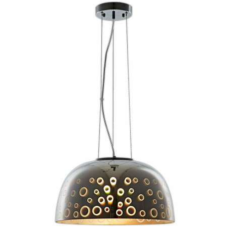 LED lubų šviestuvas, 3D stiklas, D400mm, skėtis, chrominiai apskritimai