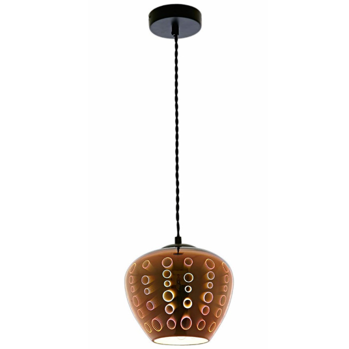 LED lubų šviestuvas, 3D stiklas, D220mm, variniai apskritimai