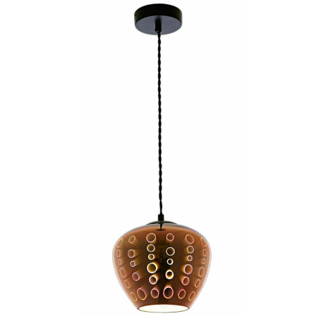 LED lubų šviestuvas, 3D stiklas, D220mm, variniai apskritimai