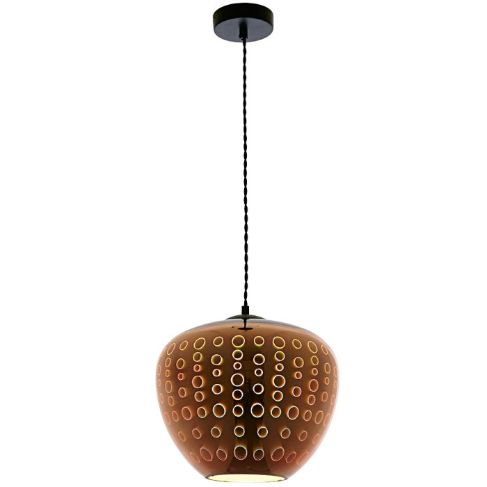 LED lubų šviestuvas, 3D stiklas, D290mm, variniai apskritimai