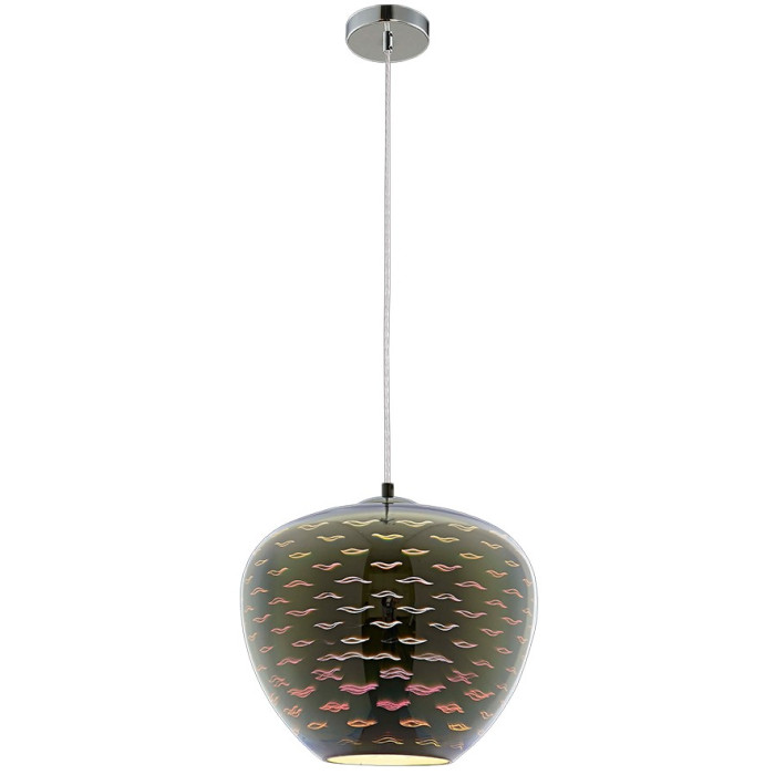 LED lubų šviestuvas, 3D stiklas, D290mm, chrominės bangelės