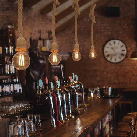 LED lubų lempos laikiklis, virvės imitacija