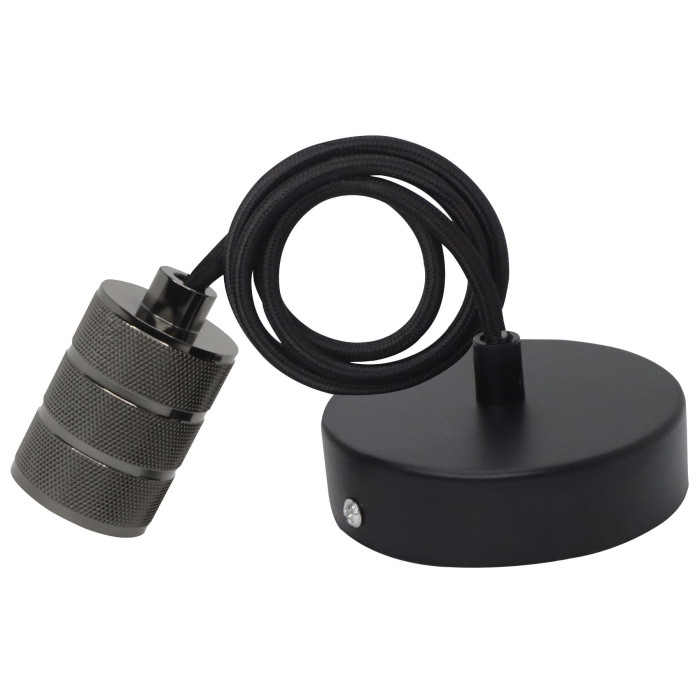 LED lubų lempos laikiklis, chrominis, "pintas" laidas