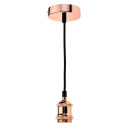 LED lubų lempos laikiklis, satino chromo, "pintas" laidas