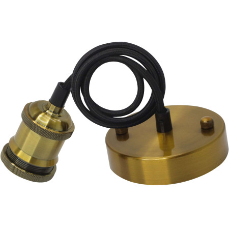 LED lubų lempos laikiklis, sidabrinis, "pintas" laidas