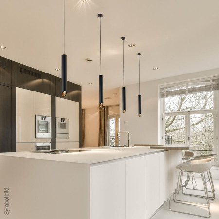 LED lubų šviestuvas, juodas, reflektorius auksinis, 500mm