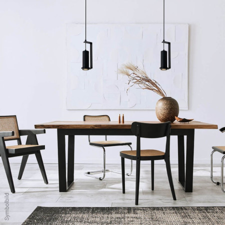 LED lubų šviestuvas, juodas, su rėmeliu, 200mm