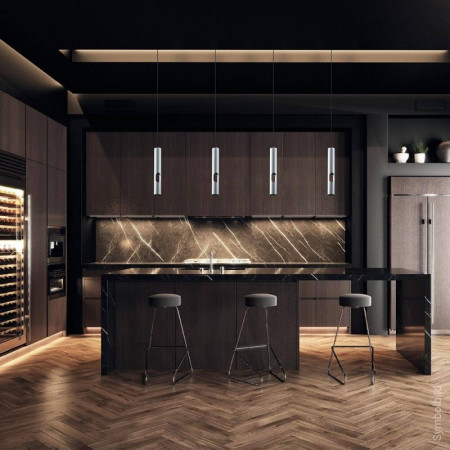 LED lubų šviestuvas, su ertme, sidabrinis, 400mm