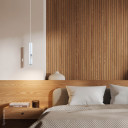 LED lubų šviestuvas, su ertme, baltas, 400mm