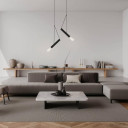 LED lubų šviestuvas, juodas, 400mm