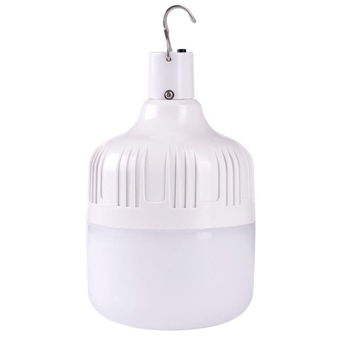 LED lempa, 8W, su saulės panele, šalta balta šviesa