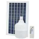 LED lempa, 8W, su saulės panele, šalta balta šviesa