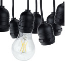 LED lauko girlianda, juoda, 14.4m, 15 kabančių lizdų, be lempučių