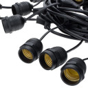 LED lauko girlianda, juoda, 14.4m, 15 kabančių lizdų, be lempučių