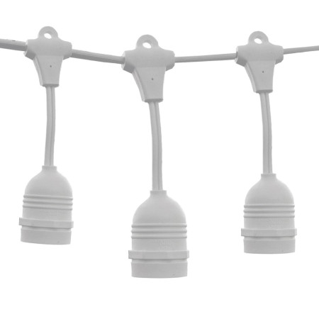 LED lauko girlianda, balta, 6m, 10 kabančių lizdų, be lempučių