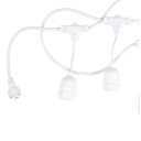 LED lauko girlianda, balta, 6m, 10 kabančių lizdų, be lempučių