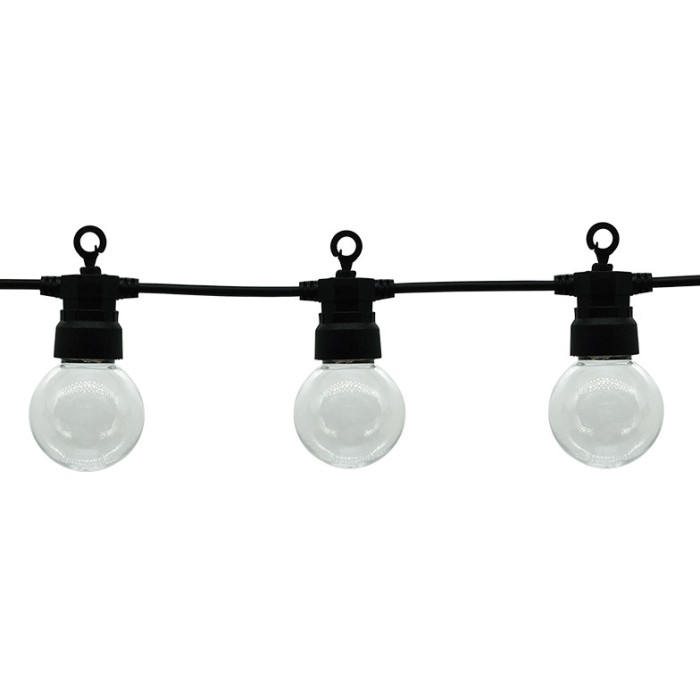 LED lauko girlianda, juoda, 8m, 10 lizdų, 3W, šalta balta šviesa