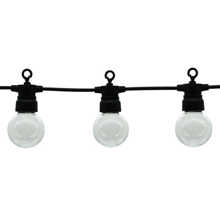 LED lauko girlianda, juoda, 8m, 10 lizdų, 3W, šilta balta šviesa
