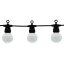 LED lauko girlianda, juoda, 8m, 10 lizdų, 3W, šilta balta šviesa