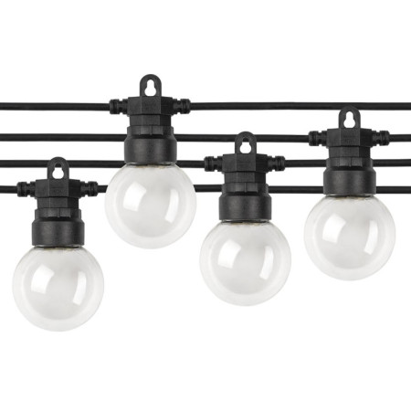LED lauko girlianda, juoda, 8m, 10 lizdų, 3W, šilta balta šviesa
