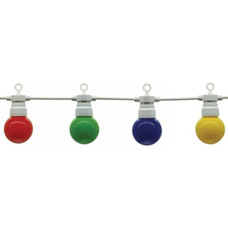 LED lauko girlianda, balta, 8m, 10 lizdų, 3W, 4 spalvos
