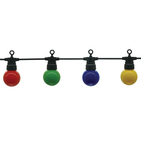 LED lauko girlianda, juoda, 13m, 20 lizdų, 6W, 4 spalvos