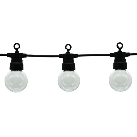 LED lauko girlianda, juoda, 13m, 20 lizdų, 6W, šalta balta šviesa