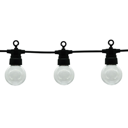 LED lauko girlianda, juoda, 13m, 20 lizdų, 6W, šilta balta šviesa
