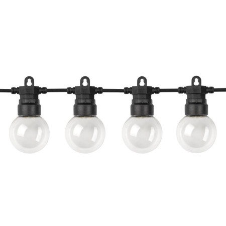 LED lauko girlianda, juoda, 13m, 20 lizdų, 6W, šilta balta šviesa