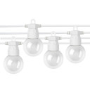 LED lauko girlianda, balta, 13m, 20 lizdų, 6W, šilta balta šviesa