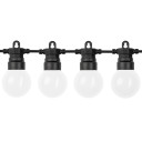 LED lauko saulės girlianda, 10m, 20 lizdų, G50, matinės lemputės, šilta balta šviesa